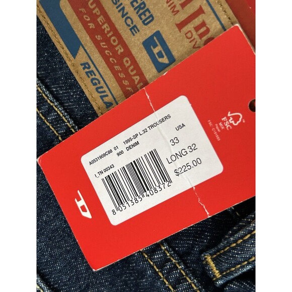 Diesel Mens Jeans Pants Blue 1955-09C88 Sz  W33-L32  Slim Fit Mid Waist Straight - Picture 5 of 6